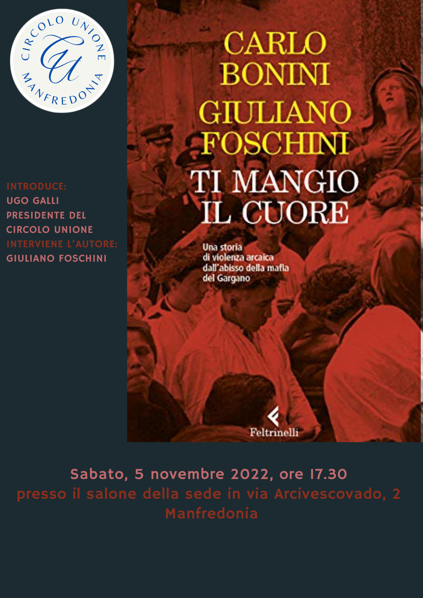 Sabato, 1 ottobre Ore 1900 presso il salone della sede in via Arcivescovado, 2-2